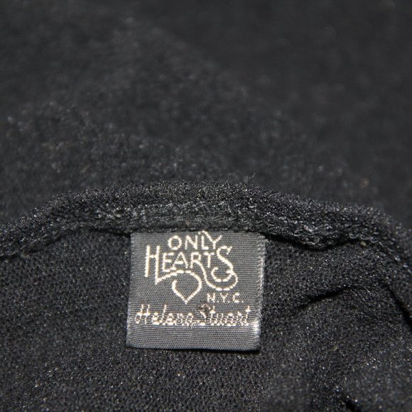 Only Hearts Helena Stuart NYC Black Mesh Nylon Stretchy Top Bodysuit M/L - Picture 3 of 8